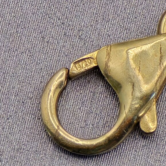 VTG 14K Gold Filled Natural Coral Y Drop Necklace 16" Paperclip Chain w/ Crystal - Picture 9 of 16